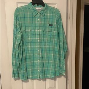 Columbia Green Plaid Women's Blouse